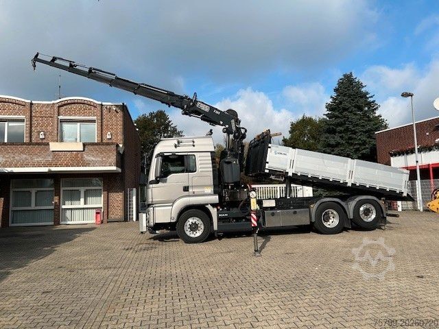 Grúa montada en camión MAN 28.500 TGS 3Skipper + Fassi 395 Kran+Greifer 6x2