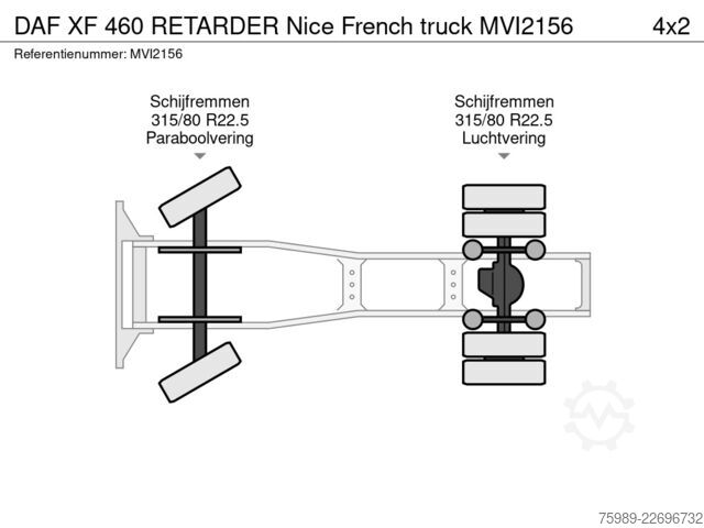 Standard tractor DAF XF 460 RETARDER Nice French truck