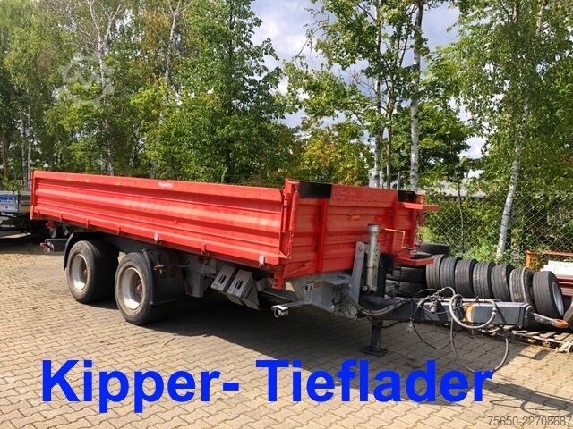 Trijų pusių savivartis priekaba Möslein TTD 19 Schwebheim  19 t Tandemkipper- Tieflader, Breitbereifung