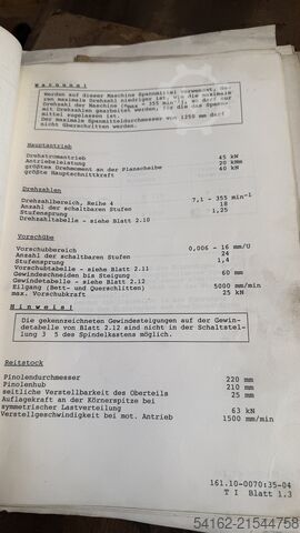 Facing lathe WMW Zerbst DP1 / S3 x 3500