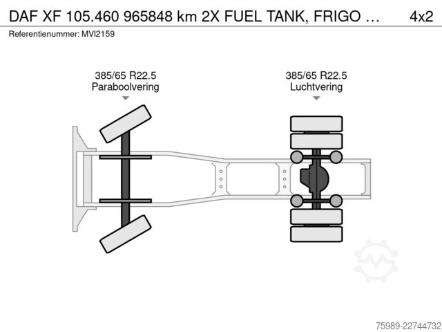 Стандарт-СЗМ DAF XF 105.460 965848 km  2X FUEL TANK, FRIGO