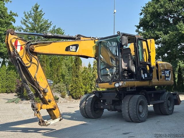 Ratinis ekskavatorius CATERPILLAR M313D Mobilbagger Hochfahr. Kabine