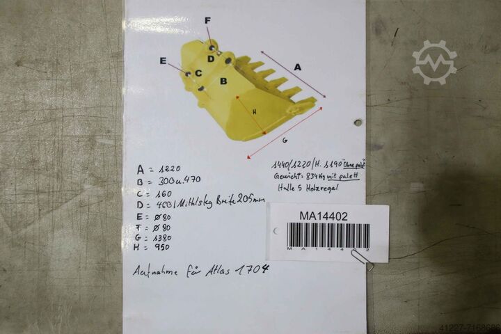 دلو حفارة Stahl Breite 122 cm