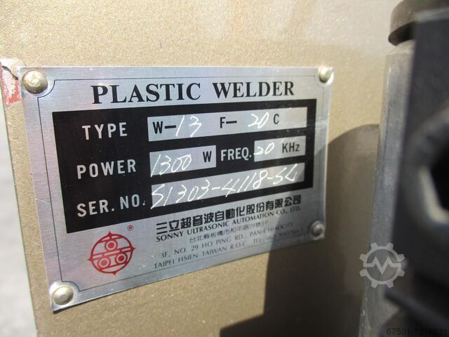Ultrasonic welding machine Sonny Ultrasonic 1300 W / 20 KHz  (1695)