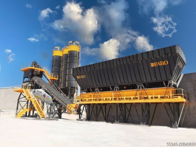 Usina de concreto / central de concreto FABO Concrete Batching Plant 160 m3 Compact Concrete Batching Plant