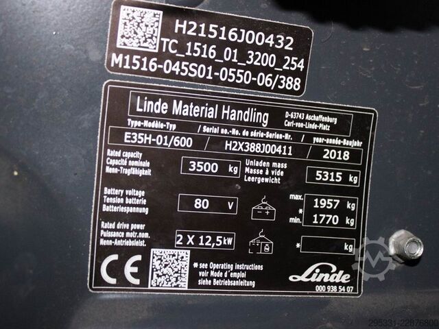 Electric 4-wheel forklift Linde E 35 H