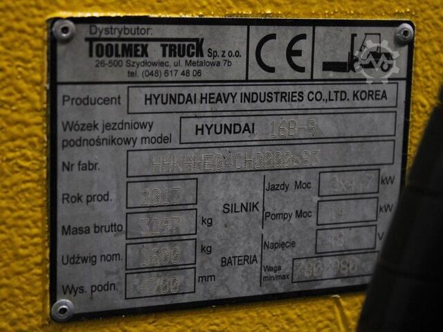 Elektriskais 4 riteņu iekrāvējs Hyundai 16 B-9