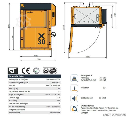 מכבש תאים - מכבש בלות Bramidan Baler X30 AD