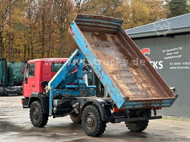 Tipper truck MAN 10.153 LAEC 4x4 Atlas-Ladekran DSK