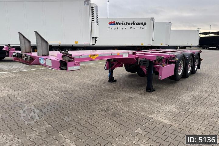 Container transportation Broshuis 3UCC-39/45 Multi / 2x Extandable / 2x Lift Axle