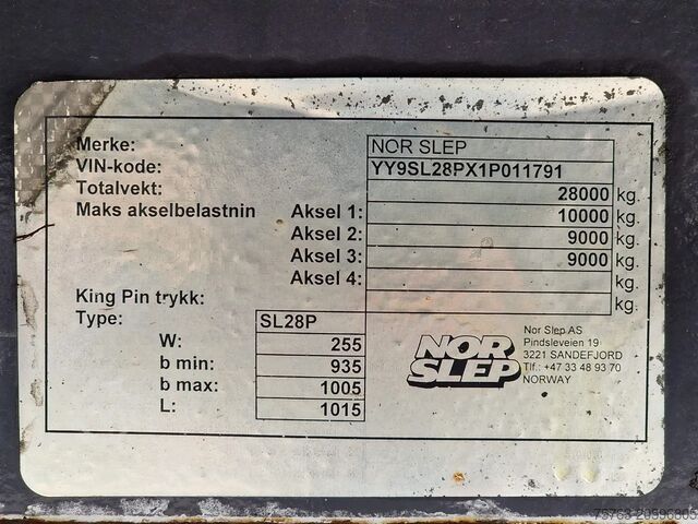 Plataforma de carga Norse Nor-Slep - 3 axle - Side boards -