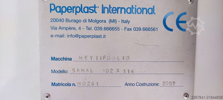 Laminating installation PAPERPLAST DRY 70 - 102, Samal 102X114