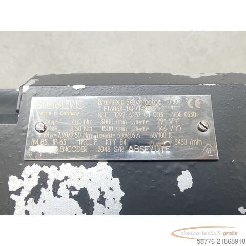 řídicí jednotka Siemens 1FT6064-1AF71-3AG1 Synchronservomotor SN: EJ292623701003