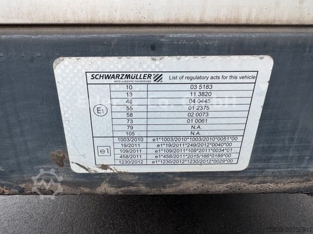 Atvērta puspiekabe ar tentu SCHWARZMÜLLER Mega, 435/50, SAF, Palettenkasten, Edscha