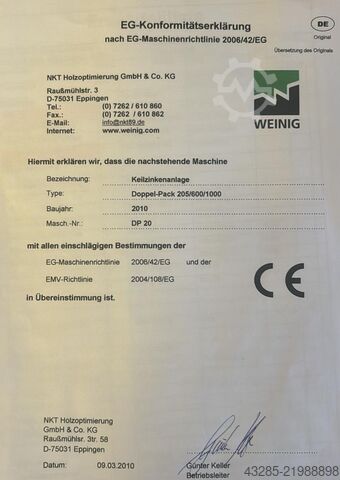 Keilzinkenanlage WEINIG NKT