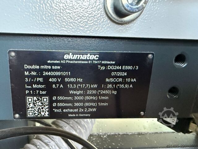 Dobbel gjærsag Elumatec DG 244 + E590/3  ROK 2024