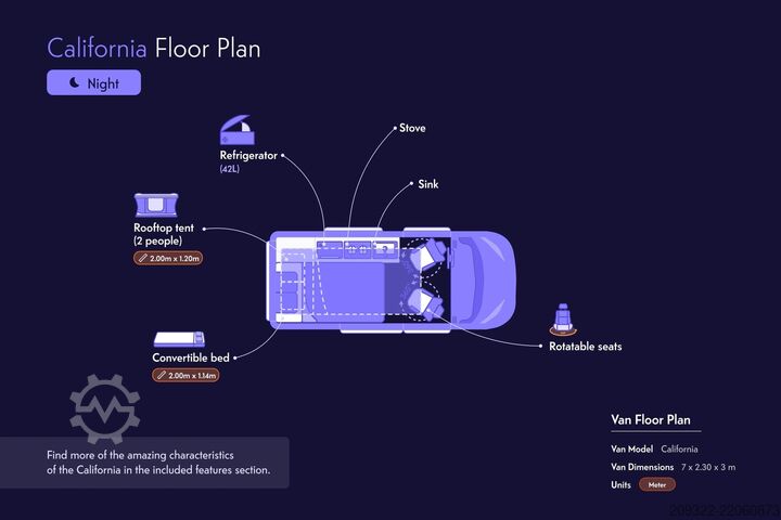 τροχόσπιτο/αυτοκινούμενο τροχόσπιτο 2022 Volkswagen California Coast | Automatico | Tetto a soffietto