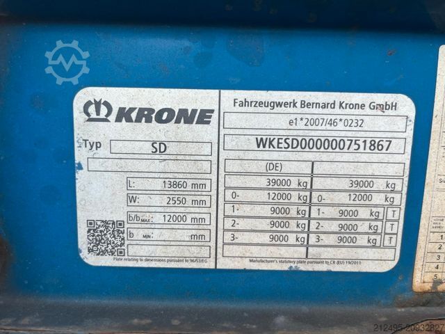 กึ่งพ่วงเปิดพร้อมผ้าใบคลุม KRONE Tautliner | Code XL | Edscha