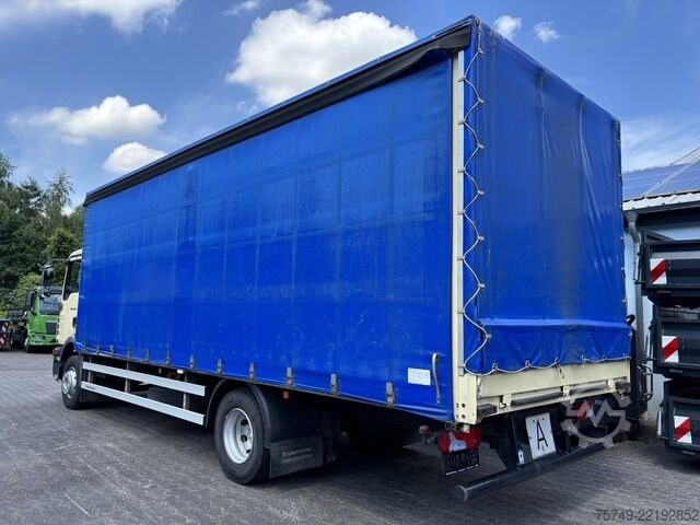 Samochód ciężarowy z plandeką typu platforma man TGM 15.290 BL 4x2 BL Plane u. Spriegel Gardine