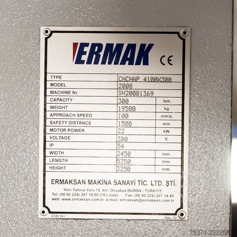 Särmäyspuristin Ermaksan HAP 4100x300 CNC