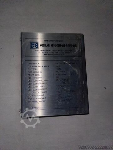 15000L Stainless Steel Storage Tank ATEX Able Engineering 