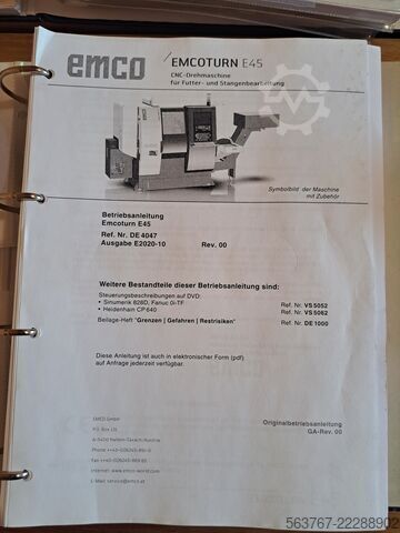 مخرطة CNC EMCO EMCOTURN E45-2021 nur 6500h - NEUZUGANG
