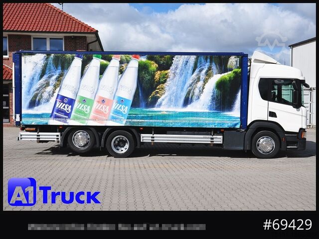 LKW mit Getränkeaufbau SCANIA P 320 P 6x2,, Getränke, Lenkachse, LBW: Dhollandia DHLM 30