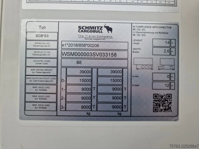 Transporte refrigerado/congelado Schmitz Cargobull SCB*S3 Carrier Vector 1550 - ATP/FRC - Like new...