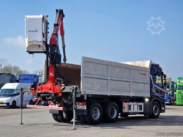 Nosturilla varustettu kippivaunu Scania G500 6x2 - Tipper + Palfinger epsilon M110L - R...