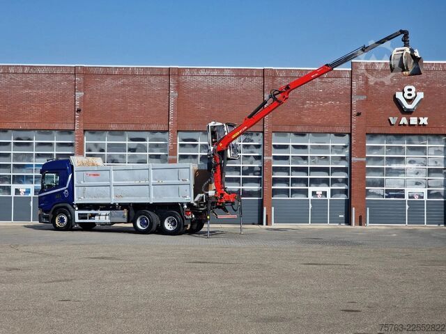 Nosturilla varustettu kippivaunu Scania G500 6x2 - Tipper + Palfinger epsilon M110L - R...