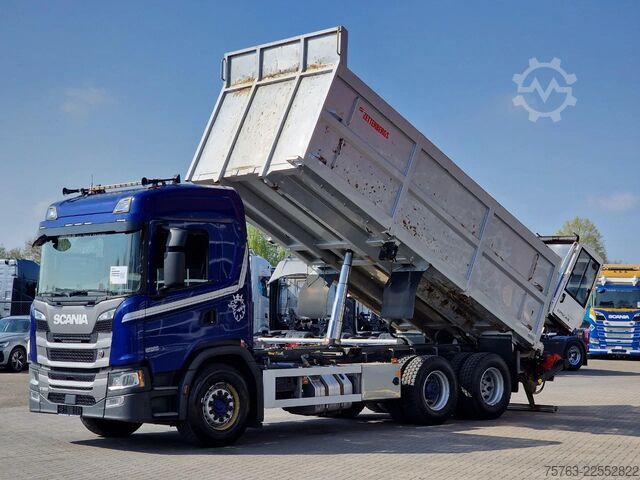 Nosturilla varustettu kippivaunu Scania G500 6x2 - Tipper + Palfinger epsilon M110L - R...