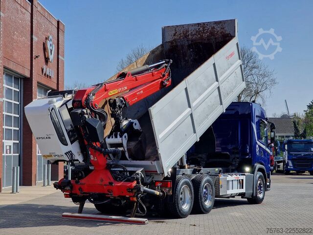 Nosturilla varustettu kippivaunu Scania G500 6x2 - Tipper + Palfinger epsilon M110L - R...