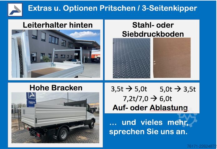 Xe bán tải van IVECO Daily 70C18HP PRITSCHE 4,80m x 2,35mB AHK Luftfe