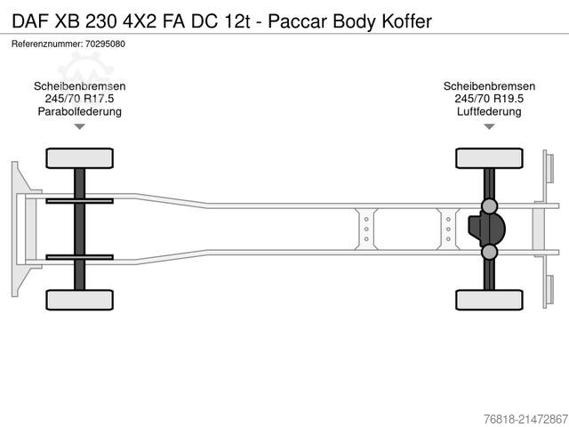 Camión caja DAF XB 230 4X2 FA DC 12t - Paccar Body Koffer