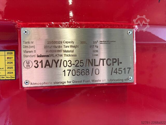 Lagermittel  New Diesel Fuel Tank 3.000 Liter - DPX-31024