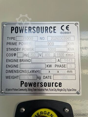 Aggregat Hyundai DP222CC - 1000 kVA Generator - DPX-19859