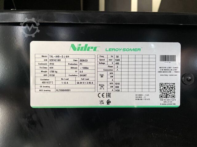 Aggregat Hyundai DP222CC - 1000 kVA Generator - DPX-19859