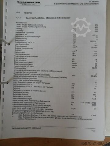 Tornio CNC Gildemeister CTX400-S2