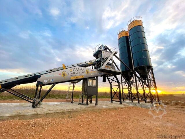 कंक्रीट मिक्सिंग प्लांट / कंक्रीट प्लांट FABO Concrete Batching Plant 110 M3/H Compact Concrete Batching Plant