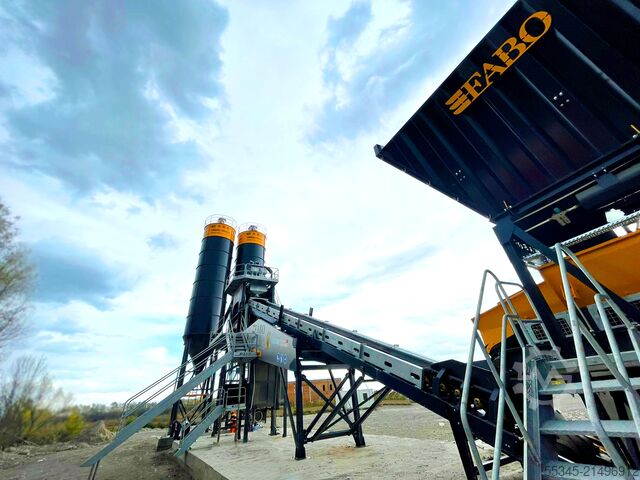 कंक्रीट मिक्सिंग प्लांट / कंक्रीट प्लांट FABO Concrete Batching Plant 110 M3/H Compact Concrete Batching Plant