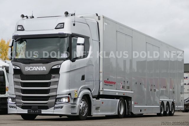 Biltransportlastbil SCANIA S 500 geschloss. Autotransp. Kässbohrer