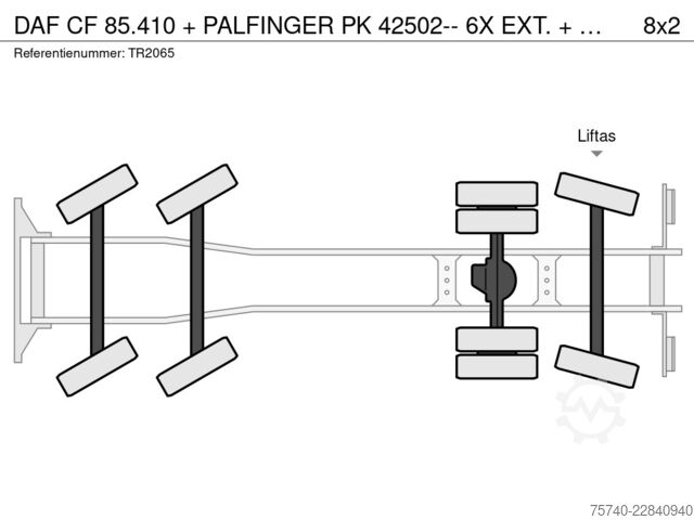 Jeřábové vozidlo DAF CF 85.410 + PALFINGER PK 42502-- 6X EXT. + REMO...