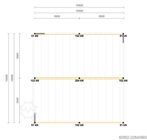 Skladovací plošina 10x10m Lagerbühne , Belastung : 500kg/qm Unterkante: 3m ,ca. 100qm , Systembühne