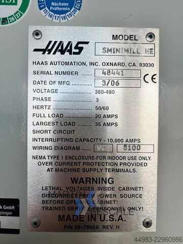 Vertikalni obdelovalni center HAAS MINIMILL