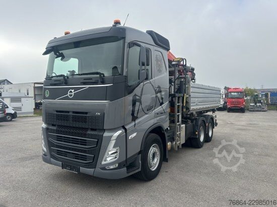 شاحنة قلابة ثلاثية الجوانب VOLVO FH 500 6X4 3-SEITEN KIPPER KRAN  MFCT HAMA KIPPER, PALFINGER PK 22000 RETARDER