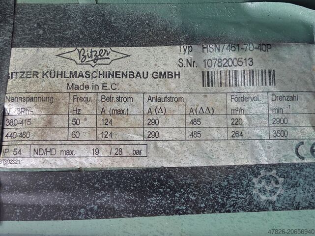 Kältemittelverdichter Bitzer HSN 7461-70-40P (x2) & HSN 7471-75 (x2)