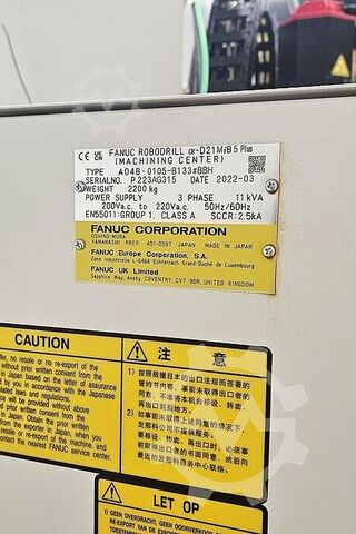 Mehāniskās apstrādes centrs FANUC Robodrill α-d21MiB5 Plus