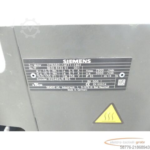 Styreenhet Siemens 1FT6082-1AF71-1AG1 Synchronservomotor SN: YFB930813301001