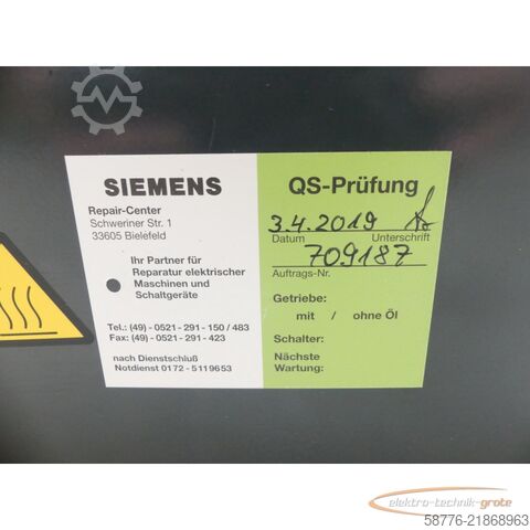 Njësia e kontrollit Siemens 1FT6086-1AF71-3EH1 Servomotor SN: YFS528243401006 -generalüberholt-