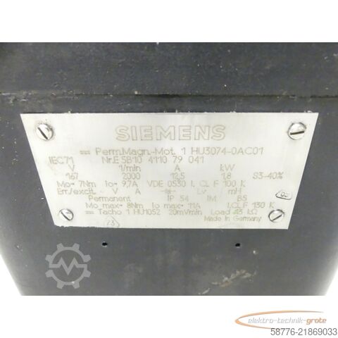 Unidade de controlo Siemens 1HU3074-0AC01-Z Gleichstrom-Servomotor SN: E5B10411079041